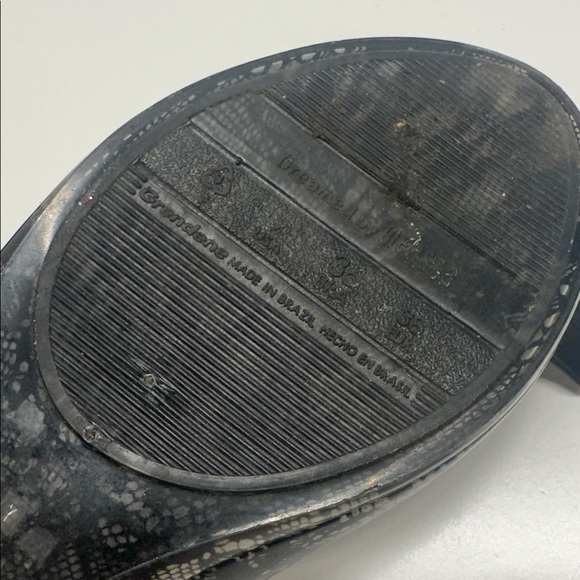 Melissa Mel Pop II Jelly Ballet Flats Shoes Slip On Lace Bow Black Womens Size 7 - Picture 9 of 10